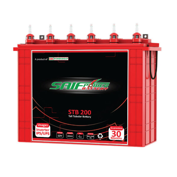 SAIF Power Tall Tubular Battery (TTB) STB-200 12V 200AH